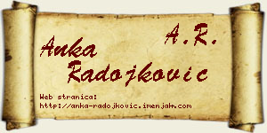 Anka Radojković vizit kartica